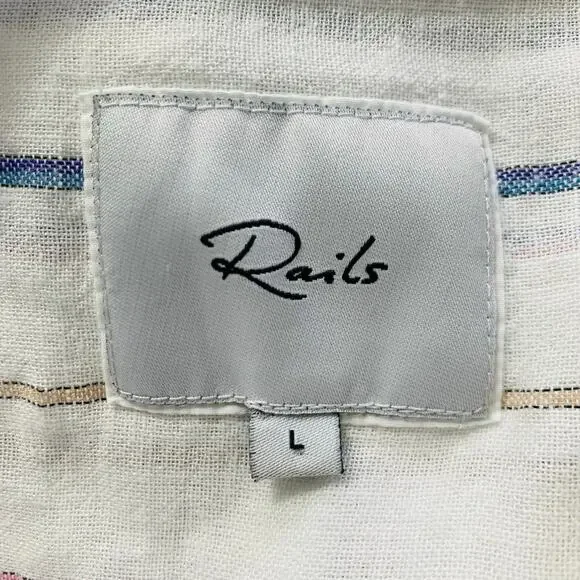 Rails Angelina Woven Dress in Ryland Stripe Size Large - Picture 7 of 9